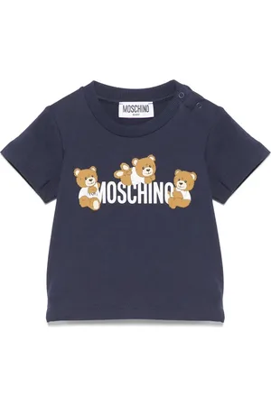 Moschino T-Shirt Blu Con Stampa Moschino Teddy Bear Friends