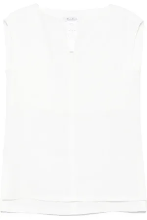 Max Mara Top Colimbo In Lino Bianco