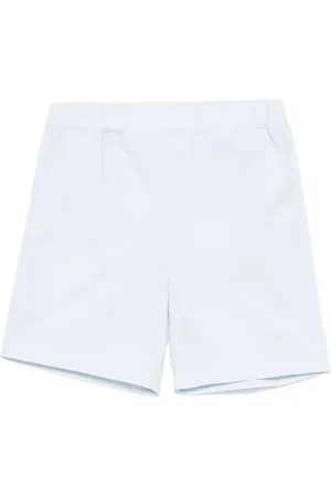 Fendi Shorts Celesti Con Logo Ricamato