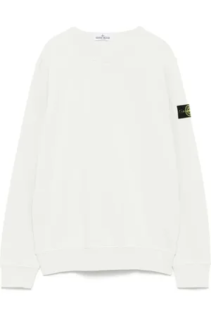 Stone Island Felpa Girocollo In Pile Di Cotone Gesso