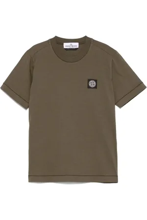 Stone Island T-Shirt Verde Militare Con Patch Logo
