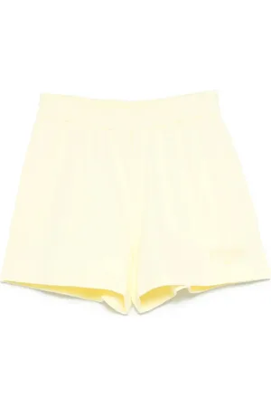 Fendi Shorts Sportivi In Felpa Gialla Con Logo