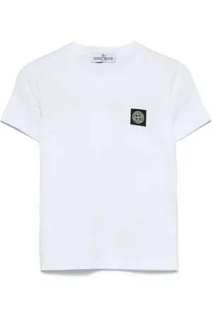 Stone Island T-Shirt Bianca Con Patch Logo
