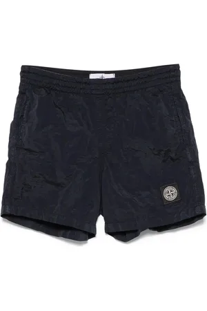 Stone Island Swim Shorts Blu Con Patch Logo
