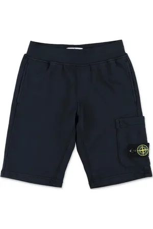 Stone Island Bermuda In Pile Di Cotone Biologico Blu