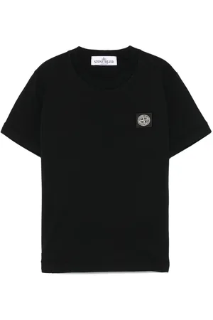 Stone Island T-Shirt Nera Con Patch Logo
