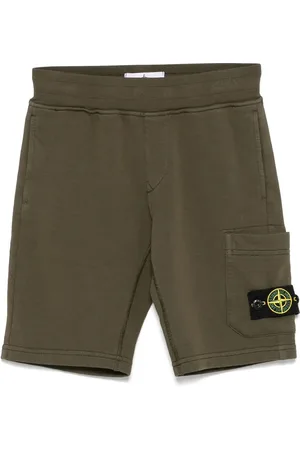 Stone Island Bermuda In Pile Di Cotone Biologico Verde Militare