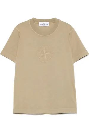 Stone Island T-Shirt Deserto Con Logo Ricamato