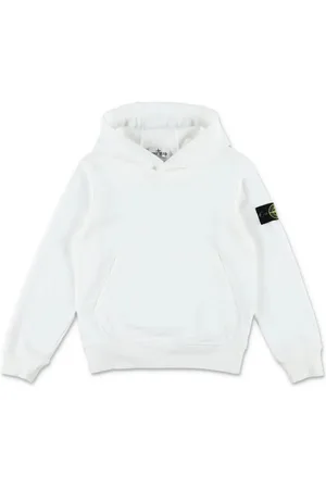 Stone Island Felpa In Pile Di Cotone Biologico Bianco