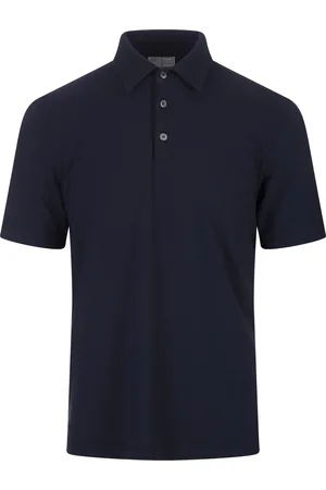FEDELI Polo a Maniche Corte In Cotone Blu Notte