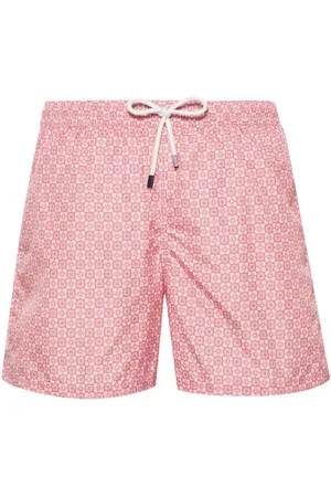 FEDELI Swim Shorts Rossi Con Pattern Di Fiori