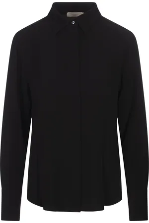 Glanshirt Camicia Nera In Misto Seta