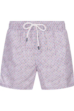 FEDELI Swim Shorts Con Micro Pattern Di Pois e Fiori