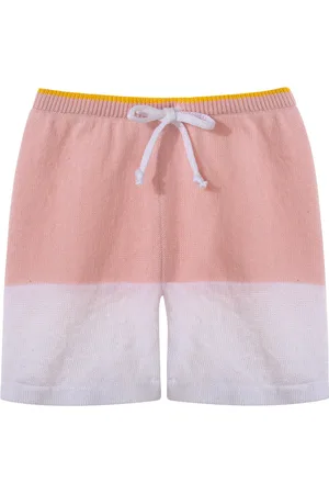 Gensami Shorts In Maglia Bicolore Bianco e Rosa