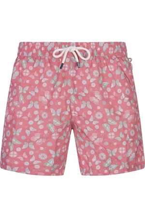 FEDELI Swim Shorts Rosa Con Stampa Farfalle