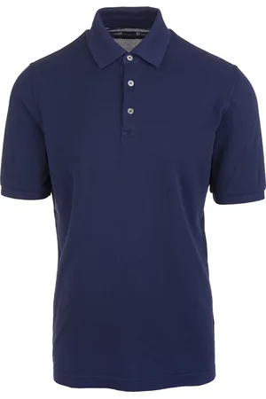 FEDELI Polo Blu Scuro In Cotone Piquet