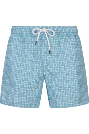 FEDELI Swim Shorts Turchesi Con Micro Pattern