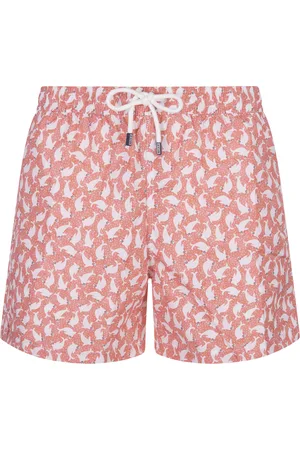 FEDELI Swim Shorts Rossi Con Pattern Di Foche