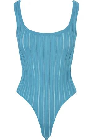 Alaïa Top Body Crinoline A Canotta Lucido Blu
