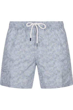 FEDELI Swim Shorts Con Micro Pattern Di Pois e Fiori