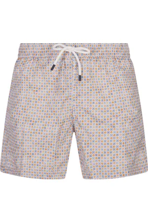 FEDELI Swim Shorts Con Micro Pattern Di Pois e Fiori