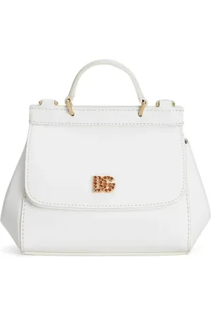 Dolce & Gabbana Borsa Sicily Bianca Con Logo DG Di Strass