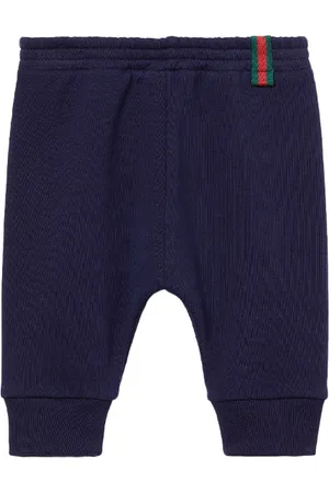 Gucci Joggers Blu Scuro Con Dettaglio Web