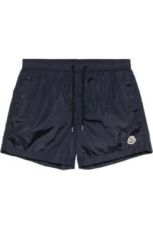 Moncler Costume Da Bagno Blu Notte Con Patch Logo