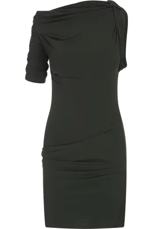 Jacquemus Abito La Mini Robe Drapeado Verde Scuro