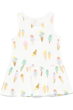 Stella McCartney Vestitino Bianco Con Stampa Gelati All-Over