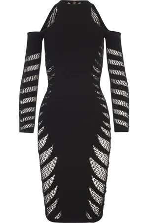 Roberto Cavalli Abito Midi Con Motivo Traforato Nero