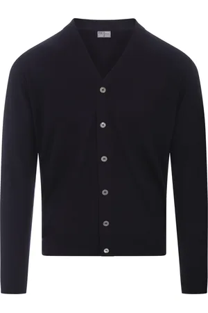 FEDELI Cardigan Con Scollo a V In Lana 140 Blu