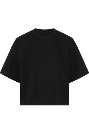 Autry T-Shirt Boxy Nera Con Logo In Tono