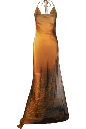 Roberto Cavalli Abito Lungo Stampa Sunset