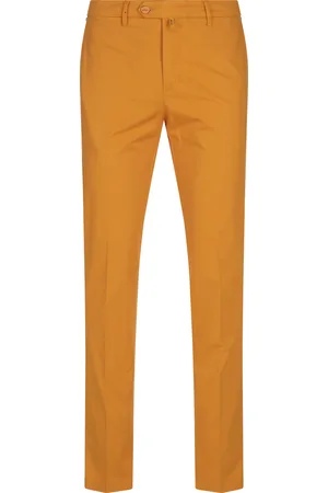 Kiton Pantaloni Affusolati In Cotone Stretch Arancione