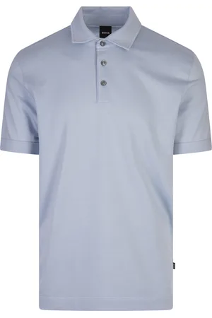 HUGO BOSS Polo In Piquet Di Cotone Azzurro