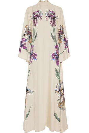 La DoubleJ Abito Lungo Magnifico - Iris Placée Ivory in Silk Twill