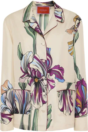 La DoubleJ Camicia Pajama - Iris Ivory in Silk Twill