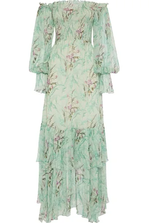 La DoubleJ Abito Mayflower - Heath Mint in Silk Crepon