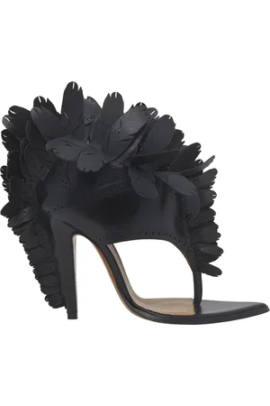 Alexander McQueen Sandali Piumati In Nero