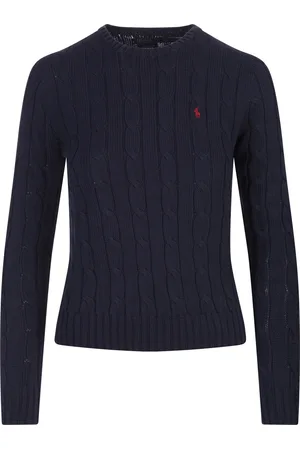 Ralph Lauren Maglione Girocollo a Trecce Blu Navy