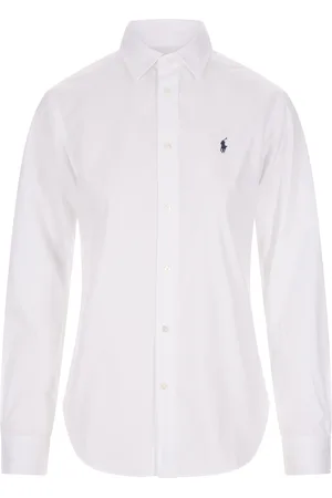 Ralph Lauren Camicia Relaxed-Fit In Cotone Bianco Con Pony a Contrasto