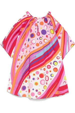 Emilio Pucci Vestitino Ampio Con Stampa Fontane Multicolore