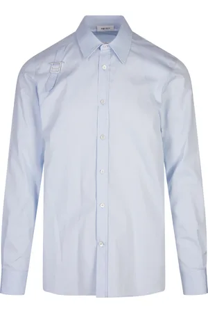 Alexander McQueen Camicia Harness Con Fibbia A T in Blu Camicia