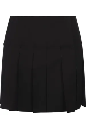 Alexander McQueen Minigonna Plissettata Stile Kilt in Nero