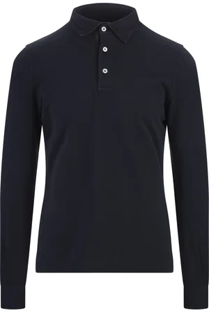 FEDELI Polo a Maniche Lunghe North In Piquet Blu