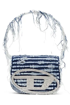 Diesel Borsa 1DR In Denim Sfrangiato Blu