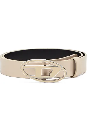 Diesel Cintura B-1DR 25 In Pelle Liscia Beige