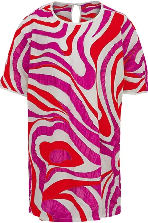 Emilio Pucci Vestitino Con Stampa Marmo Fucsia e Rossa