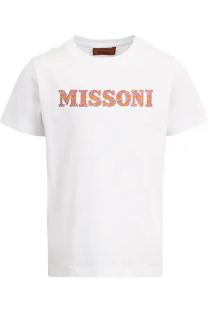 Missoni T-Shirt Bianca Con Logo Di Perline